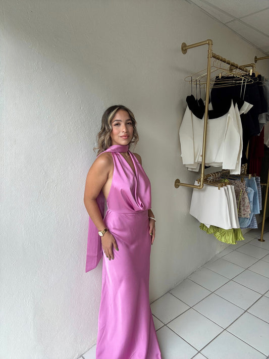 Orchid Satin Dress