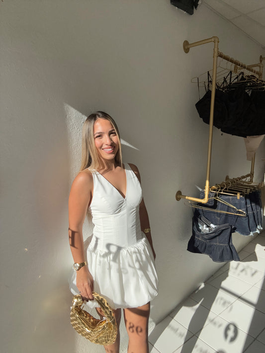 Satin Corset White Dress