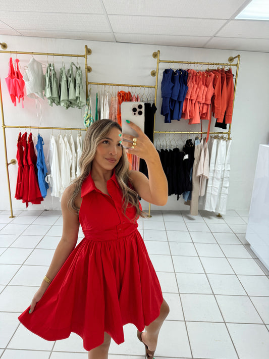 Red Poplin Dress