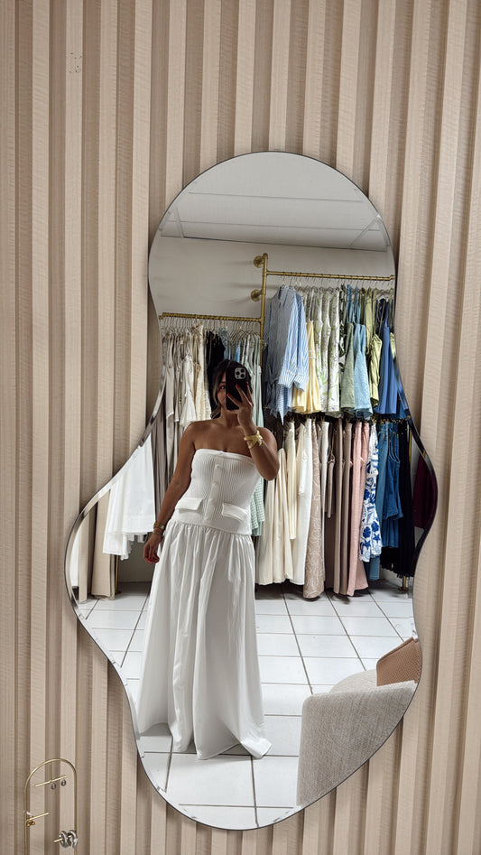 Knitted Bodice Poplin Dress