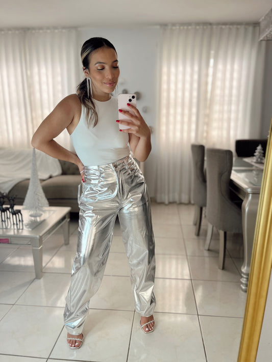 Methallic Silver Pant